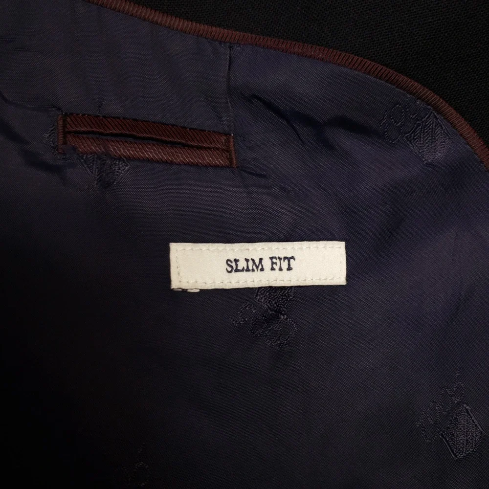 Jos. A. Bank Blazer Men 44L Navy Blue 1905 Slim Fit Wool brrr Gold Crest Buttons